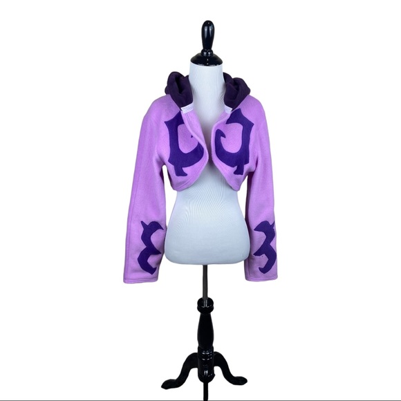 Hand Crafted Jackets & Blazers - Cosplay Fairy Faery Whimsical Purple Lavendar Cropped Hoodie Size Small